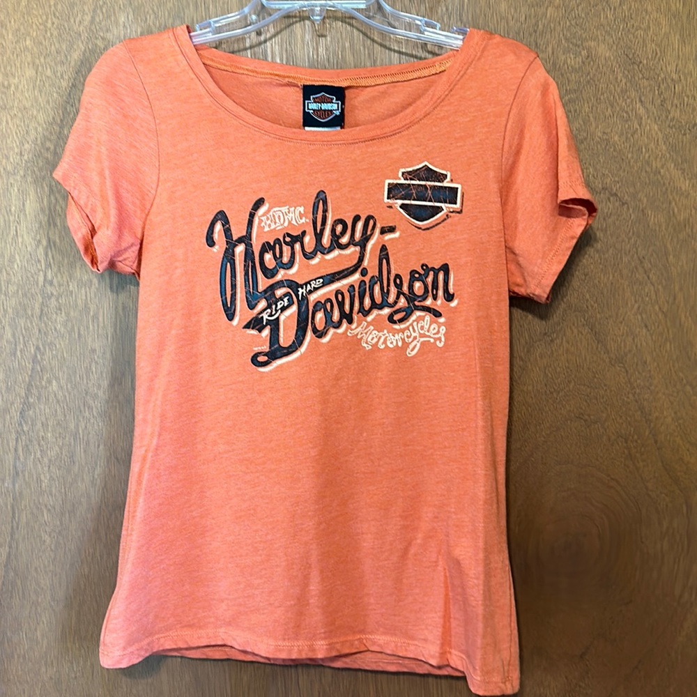 Orange Harley Davidson tee - Large